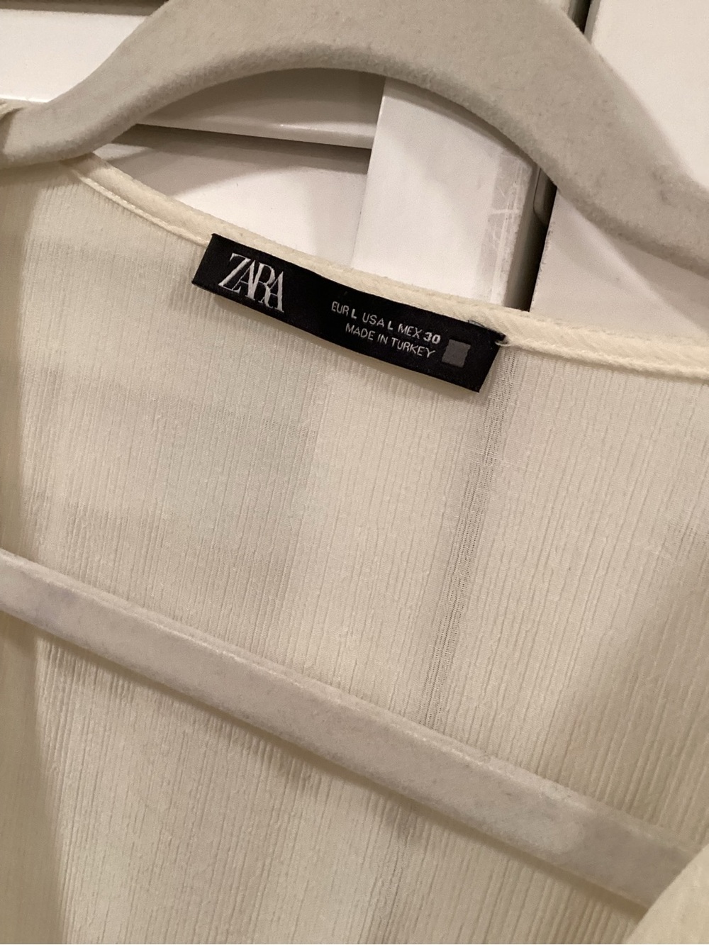 Zara Studded Mini Boho Dress in Cream NWOTs Large - Picture 6 of 6